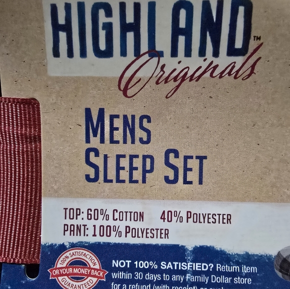 New With Tags Men Size 2XL Highland Originals Microfleece Sleep Set Black Plaid - Picture 4 of 7